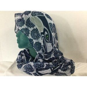 Seattle Seahawks Infinity Scarf Blue & Gray NFL Fashion Women Sheer Neck